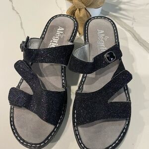 Alegria Black Sparkle Sandals